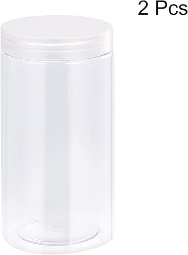 Miniatura 3 de uxcell Tarros redondos de plástico con tapa superior de rosca transparente, recipientes vacíos transparentes de boca ancha de 3 onzas  3.4fl oz para