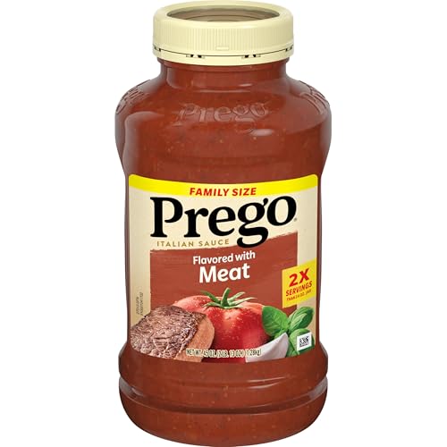 Prego Italian Pasta Sauce Flavored With Meat, 45 oz Jar
