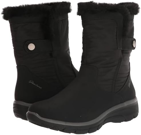 Skechers Women's Easy Going-City Rider Mid Calf Boot, Black/Black, 5.5 | Image 6