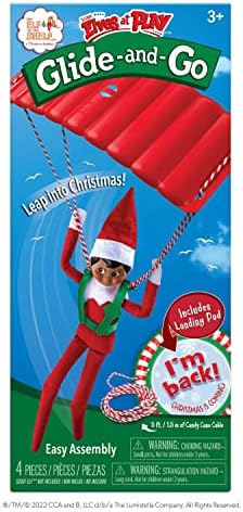 Elf on the Shelf Glide-and-Go Elf Adventure Kit | Elf Parachute (Elf not included) | Christmas Elf on the Shelf Accessories | Elf on the Shelf Props | Parachuting Elf Arrival Ideas | Welcome Back Elf