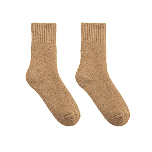 Wilitto 1 paire de chaussettes attrayantes, cadeaux parfaits, colorées, douces, unisexes, pour l'hiver, camel, M (taille unique) Cover