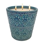 Delicate Porcelain Scented Candle, Natural Eucalyptus & Peppermint Essential Oils and Natural Soy Wax Aromatherapy Candle, Non-Toxic Smokeless Candle for Indoor, Patio, Backyard, Outdoor, Camping