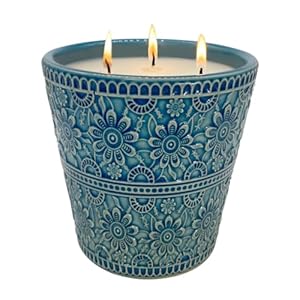 Delicate Porcelain Scented Candle, Natural Eucalyptus & Peppermint Essential Oils and Natural Soy Wax Aromatherapy Candle, Non-Toxic Smokeless Candle for Indoor, Patio, Backyard, Outdoor, Camping