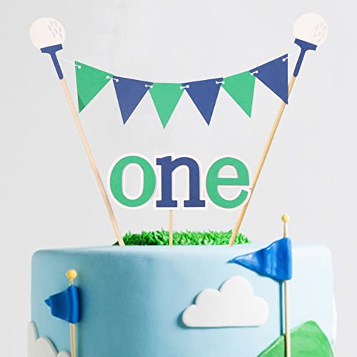 Golf First Birthday Cake Topper - 1St Birthday Cake Topper, Golf Themed First Birthday Party, Golf Tee Decor, One Cake Bunting, Boy 1St Birthday Party Supplies (Golf First Birthday Cake Topper) #TOP30