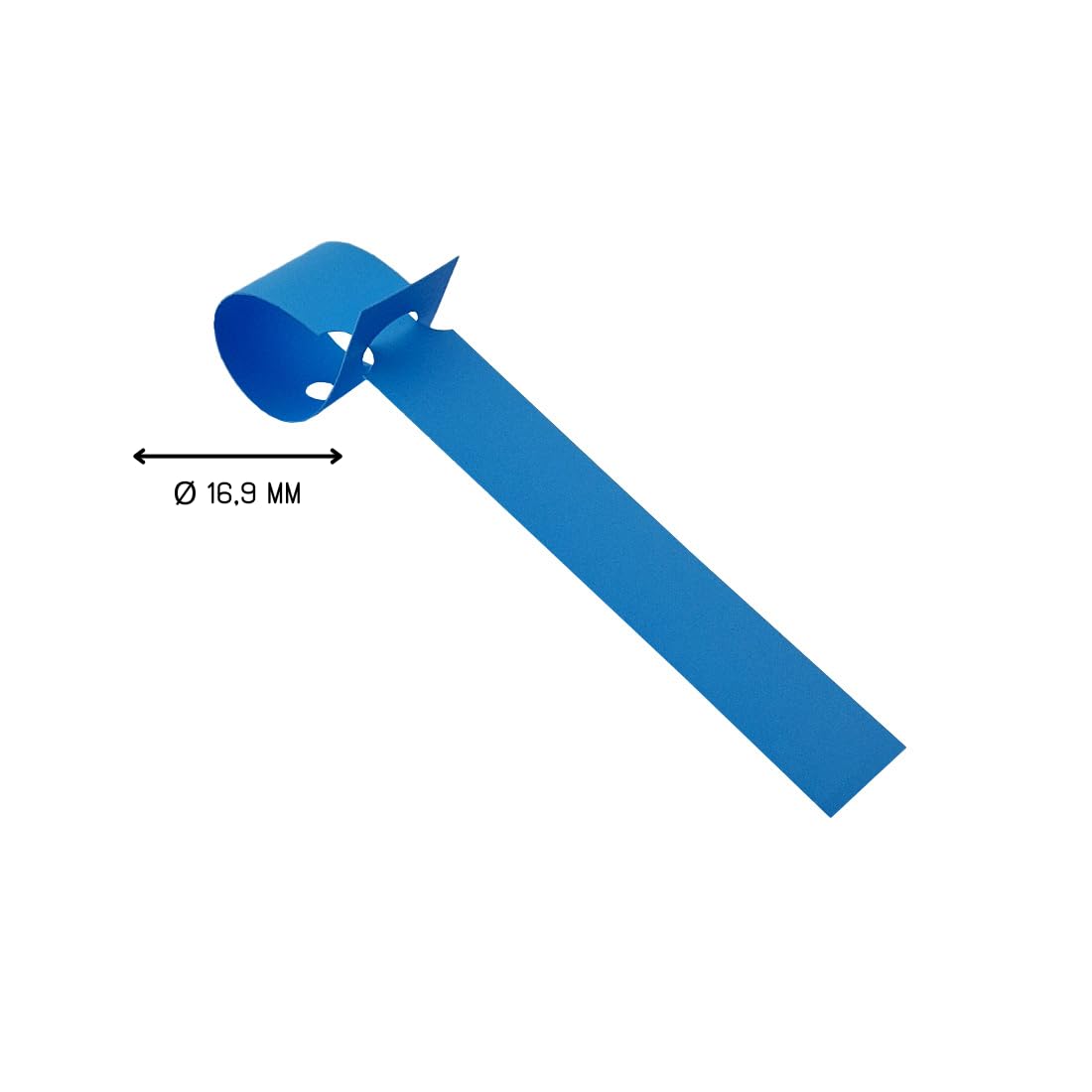 CombiCraft étiquettes à boucle bleues - 120 x 13 mm - 1000 étiquettes sur rouleau PVC