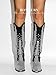 RONILURN Knee High Cowboy Boots for Women Cowgirl Western Boots Rhinestone Bling Pointed Toe Chunky Heel Pull On Fashion Shoes Tall Black Boot