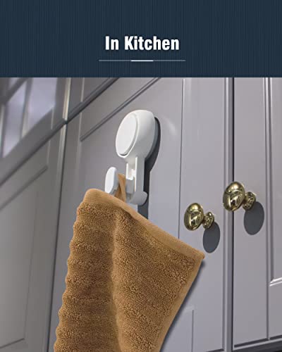 Luxear Suction Cup Hook Towel Hooks Shower Hooks Removable Kitchen Suction Hooks Vacuum Wall Holder For Home Bathroom Holder For Loofah Sponge Towel Key Coat Bag - 2 Pack #TOP6