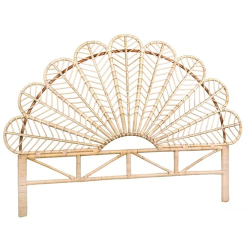 AUBRY GASPARD - Tête de Lit en Rotin Naturel Sola pour Sommier 160 cm - Longueur 180 cm, Hauteur 145 cm - Finitions Soignées - Recyclable - Entretien Facile avec Chiffon Doux