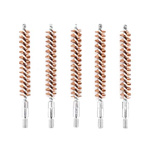 Boosteady 5 Pcs Phosphor Bristle Bronze Bore Gun Cleaning Brush For Pistol Shotgun With 50 Professional Square Patches Multi-Caliber #TOP5