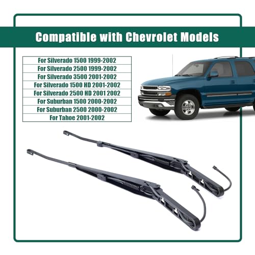 42548 42535 Front Windshield Wiper Arm Assembly Driver and Passenger Side Replacement for Chevrolet Silverado 1500 HD 2500 3500 1999-2002 for Suburban 2000-02 for Tahoe for GMC Sierra Yukon XL