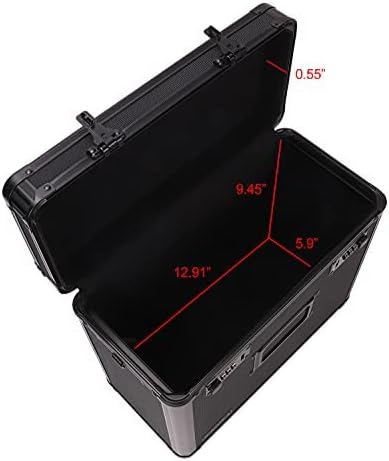 Vaultz File Organizer Box - 14 x 7 x 12.19 Inch Letter Size, Portable Locking Storage Totes with Dual Combination Locks for Filing Office Documents - Super Tactical