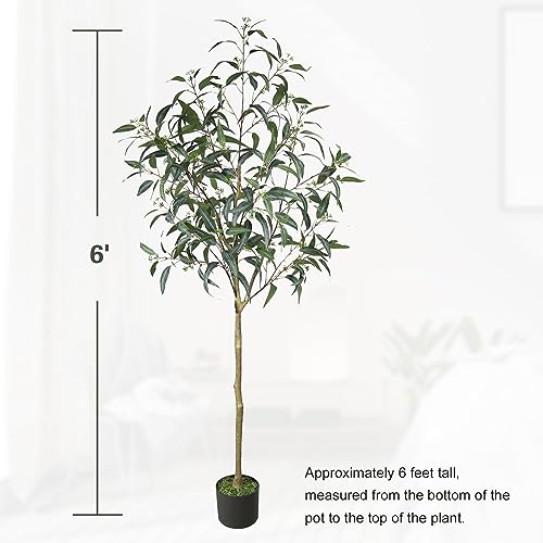Melli Welli Artificial Eucalyptus Tree 6Ft Faux Eucalyptus Plants Large Fake Plant Suitable For Living Room Home Office Housewarming Party Indoor And Outdoor Décor #TOP5