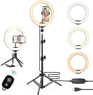10.2'' Selfie Ring Light with Tripod Stand & Cell Phone Holder - Upgraded