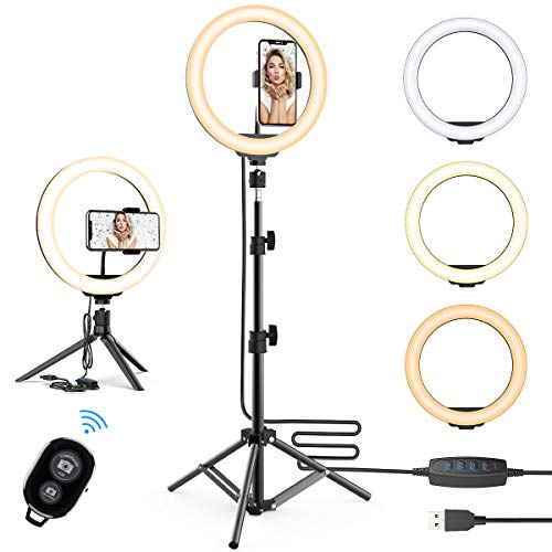 10.2'' Selfie Ring Light with Tripod Stand & Cell Phone Holder - Upgraded