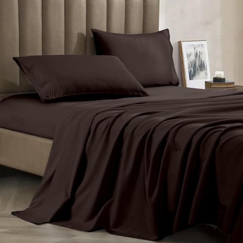 CELINE LINEN Premium 1800 Hotel Quality Wrinkle-Resistant 4-Piece Microfiber Sheet Set - Luxury Ultra Soft and Breathable Bedding 16 Inch Deep Pocket 4PC Sheet Set