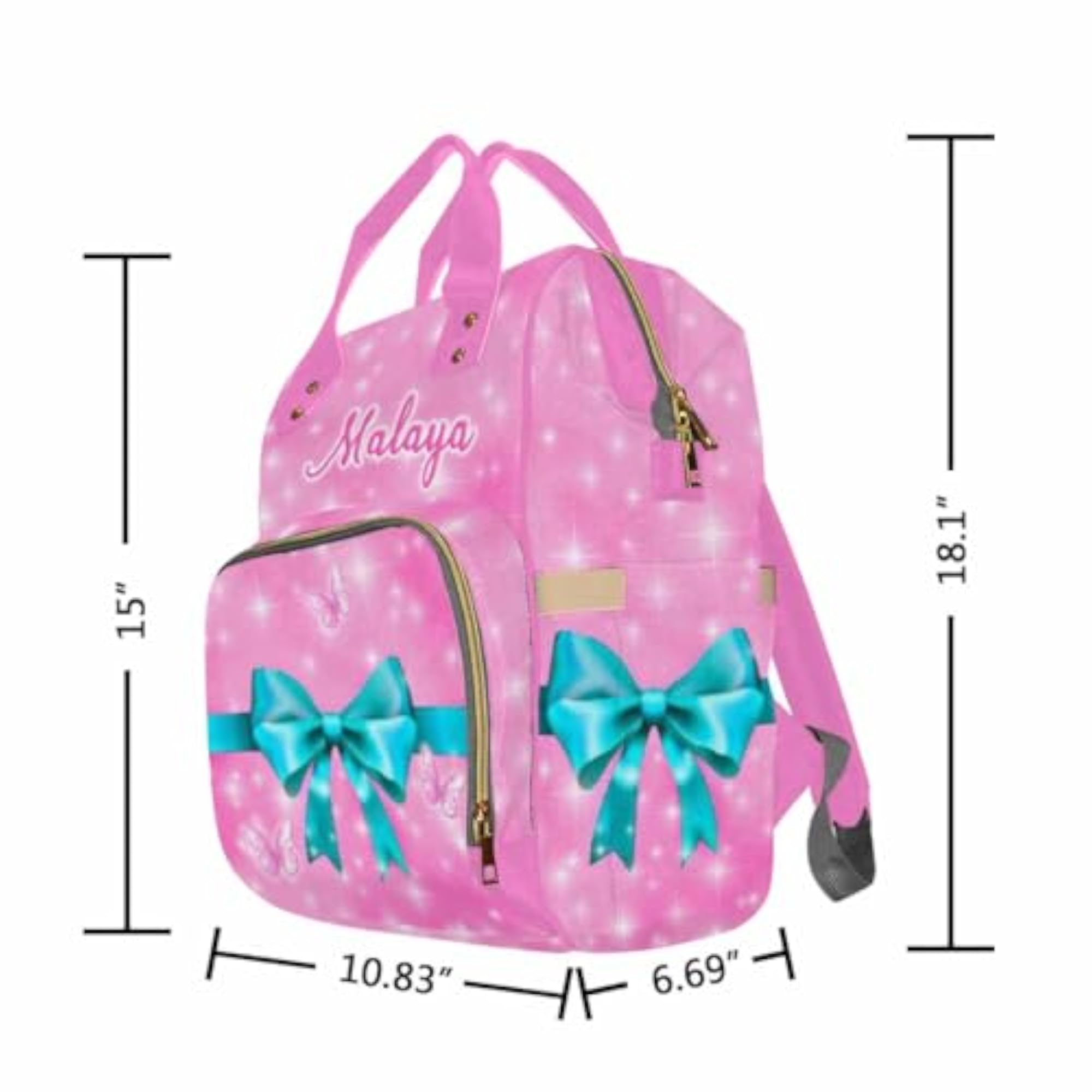 Personalized Baby Girl Diaper Bag, Customized Maternity Package