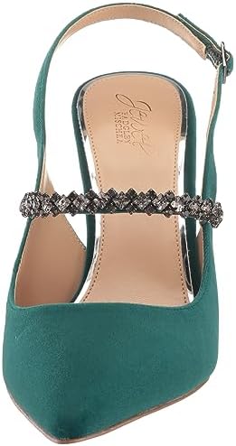 Jewel Badgley Mischka Women's Verena Pump, Green Velvet, 5.5 | Image 1