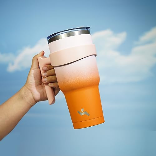 Image of Konokyo 40 oz Tumbler with Handle and Straw, Insulated Travel Mug