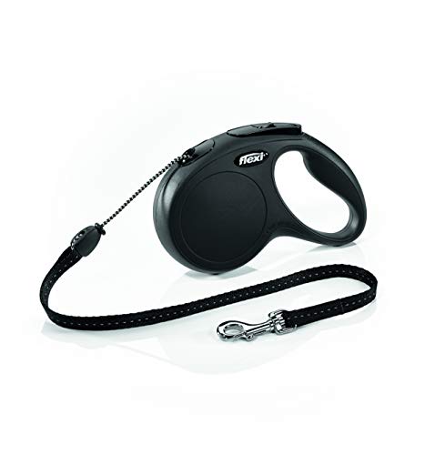 flexi Roll-Leine New Classic M-L Gurt 5 m schwarz für Hunde bis max. 25 kg