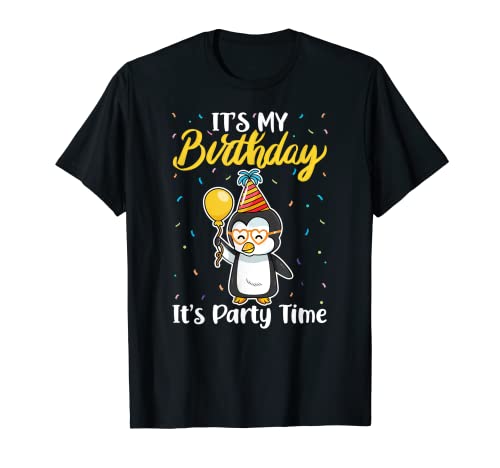 It's My Birthday Party Time Adelie Gentoo King Penguin Lover Camiseta