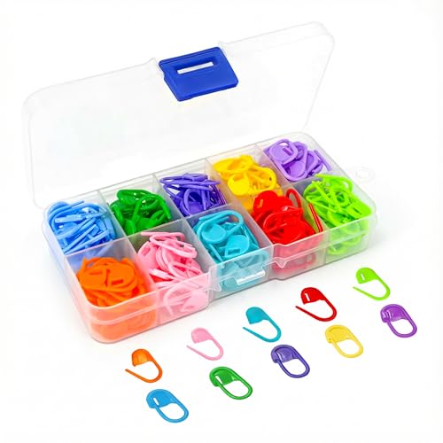 Bitone Marqueur Tricot, 130 Pièces Marqueur Crochet, Anneaux Marqueurs Tricot 10 Couleurs Marqueurs de Mailles,pour Tricot Golf,Couture,Tissage,Crocheté et Projets Tricotés,avec Boîte