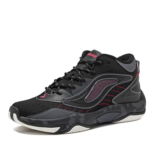 SHAQ Speed Demon 2.0 High Top Basketball Shoes for Men, Indoor or Outdoor Court Basketball Mens Sneakers - Black or White and Blue Size 8 to 13 - Black/Red, 12 Medium