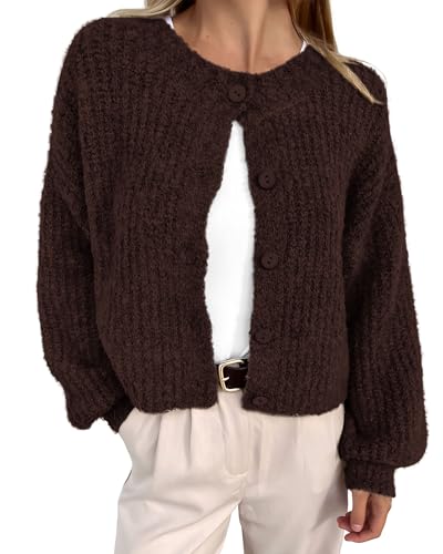 BTFBM Cardigan Sweaters for Women Fall 2026 Long Sleeve Button