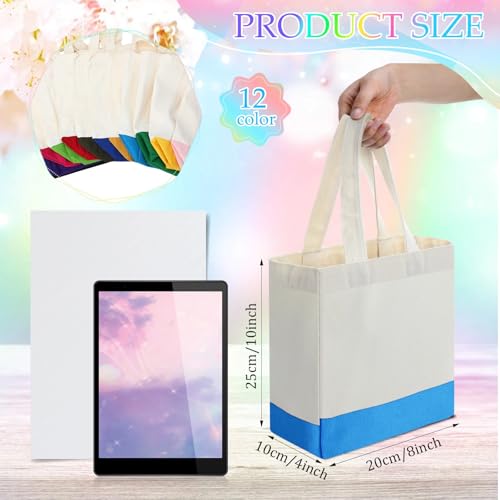 Sanwuta 12 Pack Mini Canvas Tote Bag, 8'' X 10'' X 4'' Small Tote, Vivid by Sanwuta - Used condition - Image 2