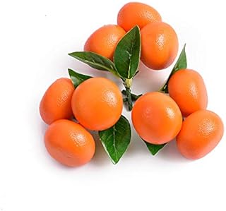 HUIANER 3 PCS Artificial Fruit Mini Tangerine Orange Simulation Fake Lifelike for Home Party Kitchen Festival Decoration