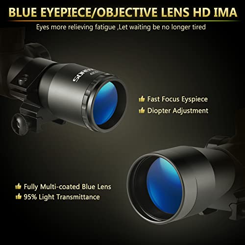Sorovee 4X32 Compact Rifle Scope,Airsoft Scope Crosshair Optics,Hunting Gun Scopes With 20Mm Free Mounts,Ajustable Diopter,Windage And Elevation #TOP3