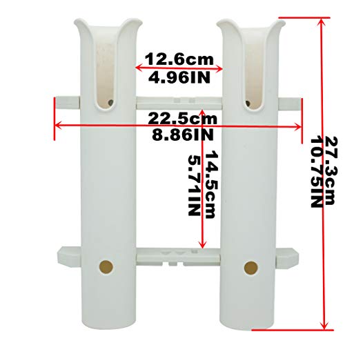 Hiumi Two Pole Side Mount Rod Holder, White Rod Rack For Milk Crate #TOP2