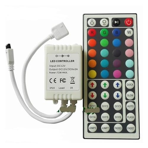 Contrôleur infrarouge RGB 44 touches avec double sortie DC12V pour bande LED 5050