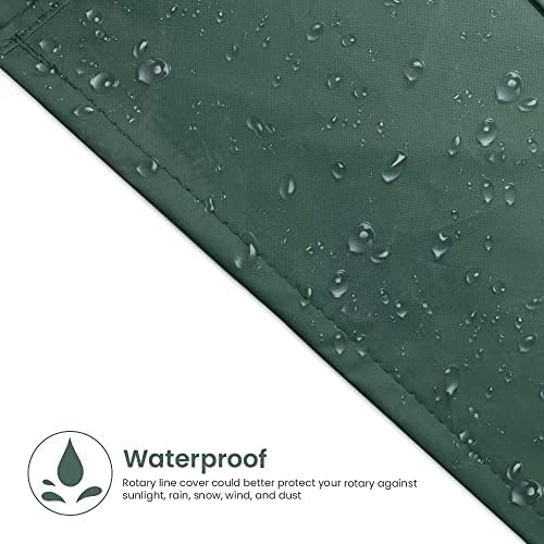 Flatro Rotary Washing Line Cover - Protective Outdoor Dryer Cover for Rotary Airer Line - Waterproof Cover with Draw String & Zip - 180 cm Long | Green