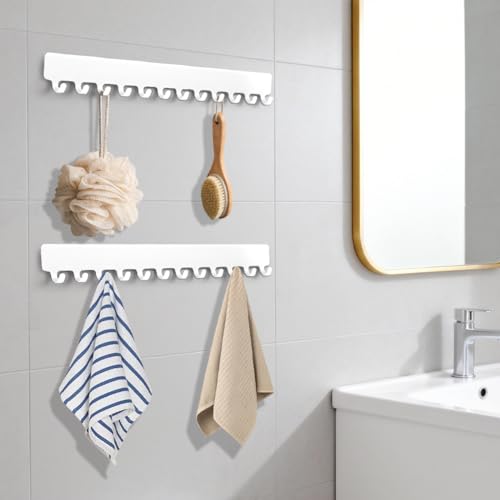 HOTUT 2PCS Organizador De Joyas Para Colgar En La Pared,Metal Soporte De Joyas Con 12 Ganchos,Soporte Para Cadenas De Joyas y Colgadores Con Autoadhesivo Para Pendientes Pulseras Collares,Blanco - imagen 7