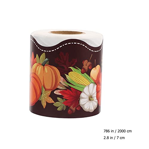 LUOZZY 1 rolo de papel de borda de ação de graças resistente ao desgaste acabamento de borda adesivo