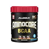 ALLMAX AMINOCORE BCAA, Blue Raspberry - 945 g Powder - 8.18 Grams of BCAAs Per Serving - with B Vitamins - No Fillers or Non-BCAA Aminos - Sugar Free - 90 Servings