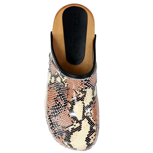Image of Bjork Maja Wood Open Back Leather Clogs