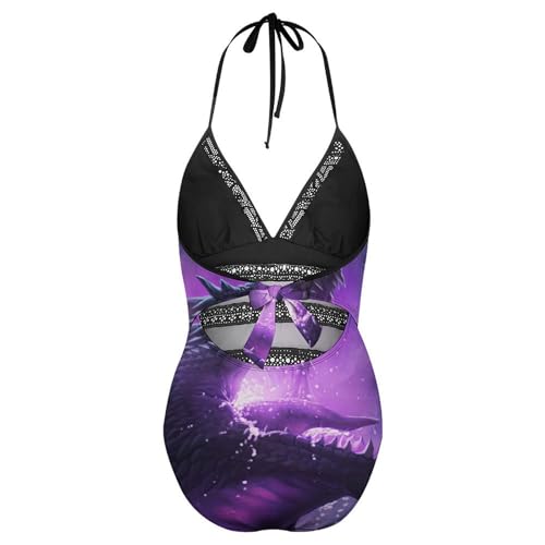 Maillot de bain une pièce femme monokini costume natation bikini set dragon