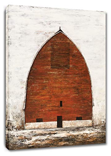 Artistic Abstract Red Barn Canvas Wall Art Brings Rustic Charm