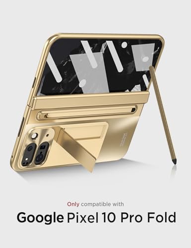 Coque Pixel 10 Pro Fold dorée Miimall avec stylet et charnière - 7