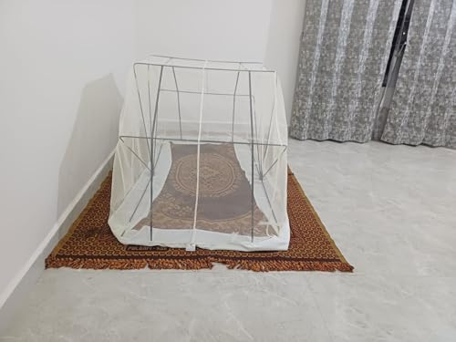 Image of Mosquito Net Cream Color for Single Diwan Size Bed 4 Ft X 6 Ft (48inch X 72inch)