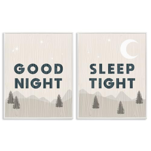 Good Night Sleep Tight Mountain, 16 x 20 Inch Framed Giclée Print Set