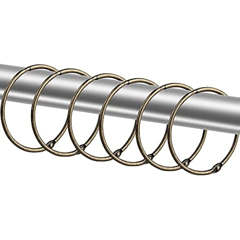 24 Pack Shower Curtain Rings, Rustproof Decorative Shower Curtain Hooks Metal Round Shower Ring Hooks for Bathroom Shower Rod (Bronze) Cover