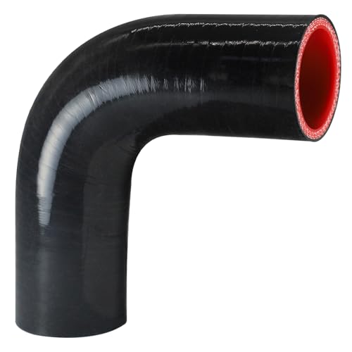 Tyeioms 90 Degree Elbow ID 1.5'' (38mm) Silicone Hose Coupler, Reinforced 4-layer Wall 5MM for Cold Air Intake, Turbo, Intercooler, 4”leg Length(102mm) Automotive Radiator Hose