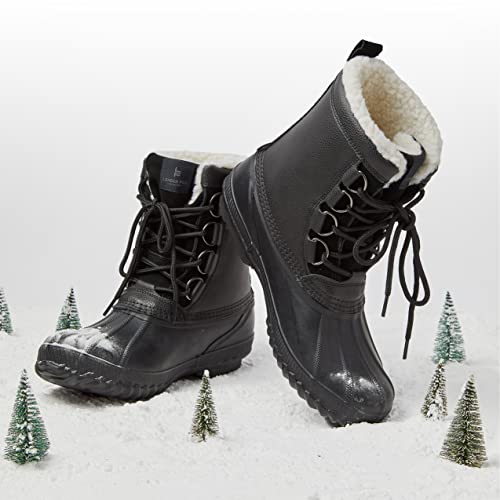 London Fog Foxley Snow Boots For Men - Leather Waterproof, Lined Insulated Men’s Winter Snow Boots- Dark Brown Tan, 11 Medium #TOP6