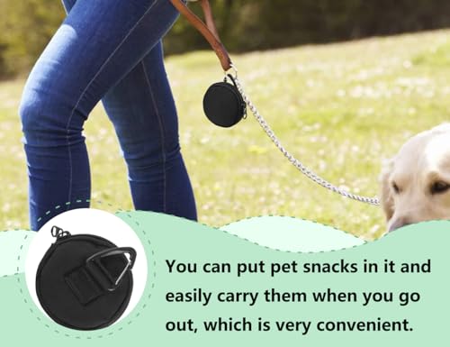 AOYEGIC Leckerlibeutel für Hunde,Futterbeutel Hundetraining,Snackbeutel,Münzgeldbörse,Portemonnaie,kleingeldbörse,münzbeutel mit Reißverschluss Karabiner,für Kopfhörer,Schlüssel Aufbewahren(Schwarz)