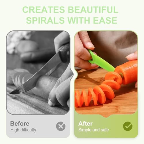 8 Pcs Spiralizer for Vegetables, Cucumber Slicer, Manual Courgette Spiralizer, Multifunctional Kitchen Gadgets for Cucumber, Potato, Carrot, Vegetable and Fruit - Image 6