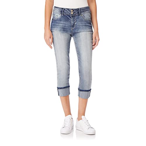 WallFlower Women's Size Luscious Curvy 23.5'' Crop Mid-Rise Insta Stretch Juniors (Standard and Plus)