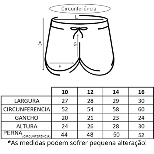 Shorts Feminino Infantil Juvenil Cor:Preto;Tamanho:14