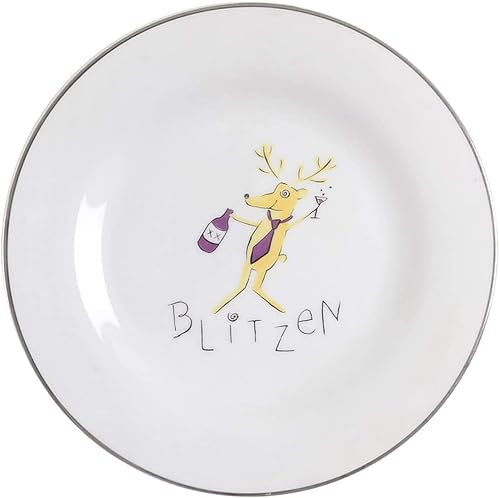 Pottery Barn Plato de ensalada de renos de China, Blitzen